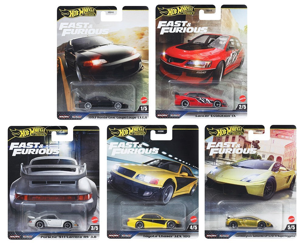 Hot Wheels Premium Fast & Furious – zestaw 5 szt.